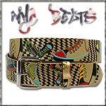 USA-STYLEZ NYC BELT G�RTEL "CHEQUERED SHOES" GOLD