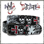 USA-STYLEZ NYC BELT G�RTEL "CROSS SKULL" BLACK