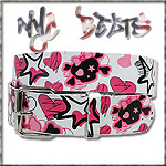 USA-STYLEZ NYC BELT G�RTEL "FUZZY SKULL STAR" WHITE