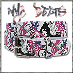 USA-STYLEZ NYC BELT G�RTEL "GUITAR LOVER" WHITE/PURPLE