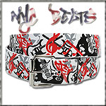 USA-STYLEZ NYC BELT G�RTEL "GUITAR LOVER" WHITE/RED