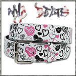 USA-STYLEZ NYC BELT G�RTEL "HEARTS ALL OVER" WHITE