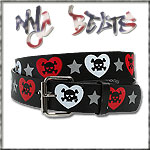 USA-STYLEZ NYC BELT G�RTEL "HEART SKULL" BLACK