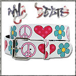 USA-STYLEZ NYC BELT G�RTEL "LOVE AND PEACE" WHITE