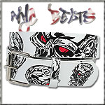 USA-STYLEZ NYC BELT G�RTEL "RED EYE SKULL" WHITE