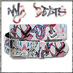 USA-STYLEZ NYC BELT G�RTEL "SNAKE`N SKULL" WHITE