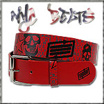 USA-STYLEZ NYC BELT G�RTEL "WRITINGS`N SKULLS" RED