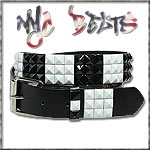 USA-STYLEZ NYC NIETEN BELT BLACK/WHITE SQUARE BLACK