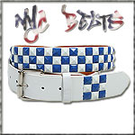 USA-STYLEZ NYC NIETEN BELT BLUE WHITE BLUE RIVET