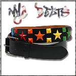 USA-STYLEZ NYC NIETEN BELT COLOR STARS RIVET BLACK