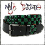 USA-STYLEZ NYC NIETEN BELT DARK GREEN RIVET BLACK