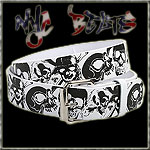 USA-STYLEZ NYC BELT G�RTEL "PIRATE SKULLS" WHITE