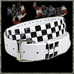 USA-STYLEZ NYC NIETEN BELT BLACK RIVET WHITE