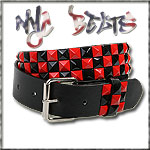 USA-STYLEZ NYC NIETEN BELT RED RIVET BLACK