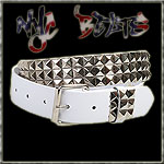 USA-STYLEZ NYC NIETEN BELT SILVER RIVET WHITE