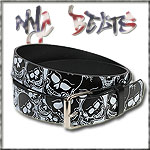 USA-STYLEZ NYC BELT G�RTEL "SKULLS ALL OVER" BLACK