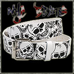 USA-STYLEZ NYC BELT G�RTEL "SKULLS ALL OVER" WHITE