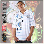 KO UNLTD. POLO JERSEY SHIRT DIAMOND DROP WHITE