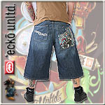ECKO UNLTD. BAGGY JEANS SHORT WISDOM MEDIUM STONE WASH