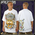 FUYA USA JERSEY TEE SHIRT NEW HUSTL`N WORLD WIDE WHITE