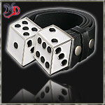 MASTER DIS BELT & BUCKLE DICE BLACK WHITE