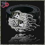 MASTER DIS BELT & BUCKLE FLAME DICE BLACK