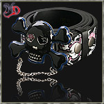 MASTER DIS BELT & BUCKLE SKULL BLUE