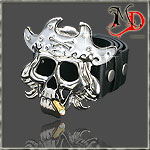 MASTER DIS BELT & BUCKLE SKULL WHITE