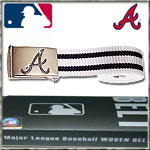 MASTER DIS WOVEN STRIPED BELT ATLANTA BRAVES WHITE/BLACK