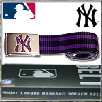 MASTER DIS WOVEN STRIPED BELT NEW YORK YANKEES BLACK/PURPLE