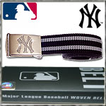 MASTER DIS WOVEN STRIPED BELT NEW YORK YANKEES BLACK/SILVER