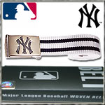 MASTER DIS WOVEN STRIPED BELT NEW YORK YANKEES WHITE/BLACK