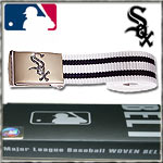 MASTER DIS WOVEN STRIPED BELT CHICAGO WHITE SOX WHITE/BLACK