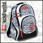 ECKO UNLTD. BACK PACK RUCKSACK ALL TAGGED DOWN WHITE