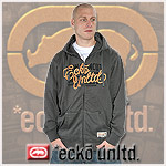 ECKO UNLTD.� ZIPPER HOODY COLONIZER SCRIPT HOODIE GRANITE
