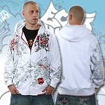 ECKO UNLTD. ZIPPER HOODY LYRICIST HOOD BLEACH WHITE