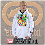 ECKO UNLTD.� ZIPPER AIRBRUSH HOODY PHAT CAPS WHITE