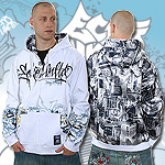 ECKO UNLTD. ZIPPER HOODY REVERSIBLE TACTICS WHITE