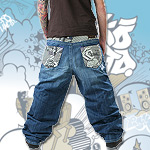 ECKO UNLTD. BAGGY PANT JEANS 3D ENVY PAINTER R GRAPE