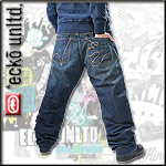 ECKO UNLTD. LOOSE FIT JEANS EU DENIM DARK BLUE WASH