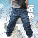 ECKO UNLTD. BAGGY PANT JEANS LIMELIGHT BLUE GREY WASH