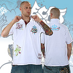 ECKO UNLTD. POLO JERSEY SHIRT THE PROFIT BLEACH WHITE