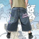 ECKO UNLTD. BAGGY JEANS SHORT PAYOFF DENIM DK. INDIGO