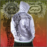 ECKO UNLTD. ZIPPER HOODY DEAD PRES HOODY BLEACH WHITE