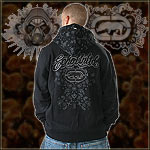 ECKO UNLTD. ZIPPER HOODY FIRE PLAID HOOD BLACK