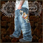 ECKO UNLTD. BAGGY PANT JEANS VIPER TAG DENIM LT. KHAKI