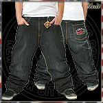 G-UNIT ULTRA BAGGY JEANS HOSE AFFLICTED BLACK INDIGO