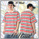 G-UNIT USA� POLO T-SHIRT KINGS STRIPE RED