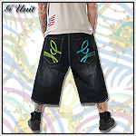 G-UNIT BAGGY JEANS SHORT G-BACK DENIM BLUE BLACK
