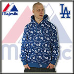 MAJESTIC ATHLETIC ZIP HOODY LA DOGERS BLUE ALL OVER